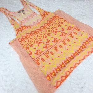 Yellow & Orange Aztec Top